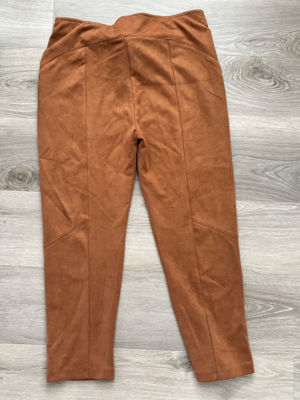 Charlotte Russe Y2K Brown Tan Faux Suede Stretch Pants Elastic Waist Zippers XL - Picture 9 of 9